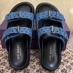 Jon Josef BOLD Blue Suede Sandal- made in Italy